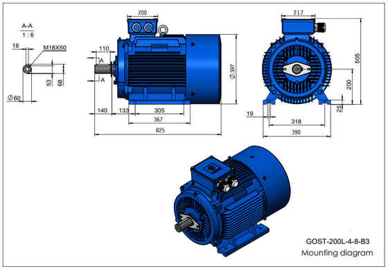 30KW Kühlmethode Eichhörnchenkäfigmotoren mit Top Terminal Box Position 200L